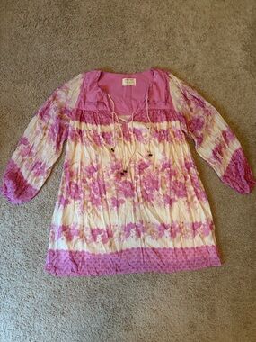 Free People Pink Satin Lined Dress